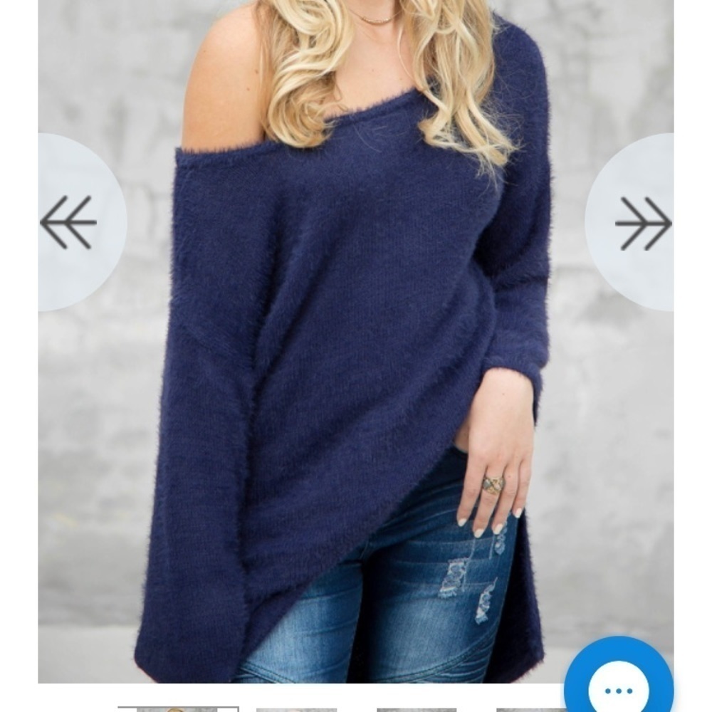 Military Hippie blue very soft off shoulder tunic
